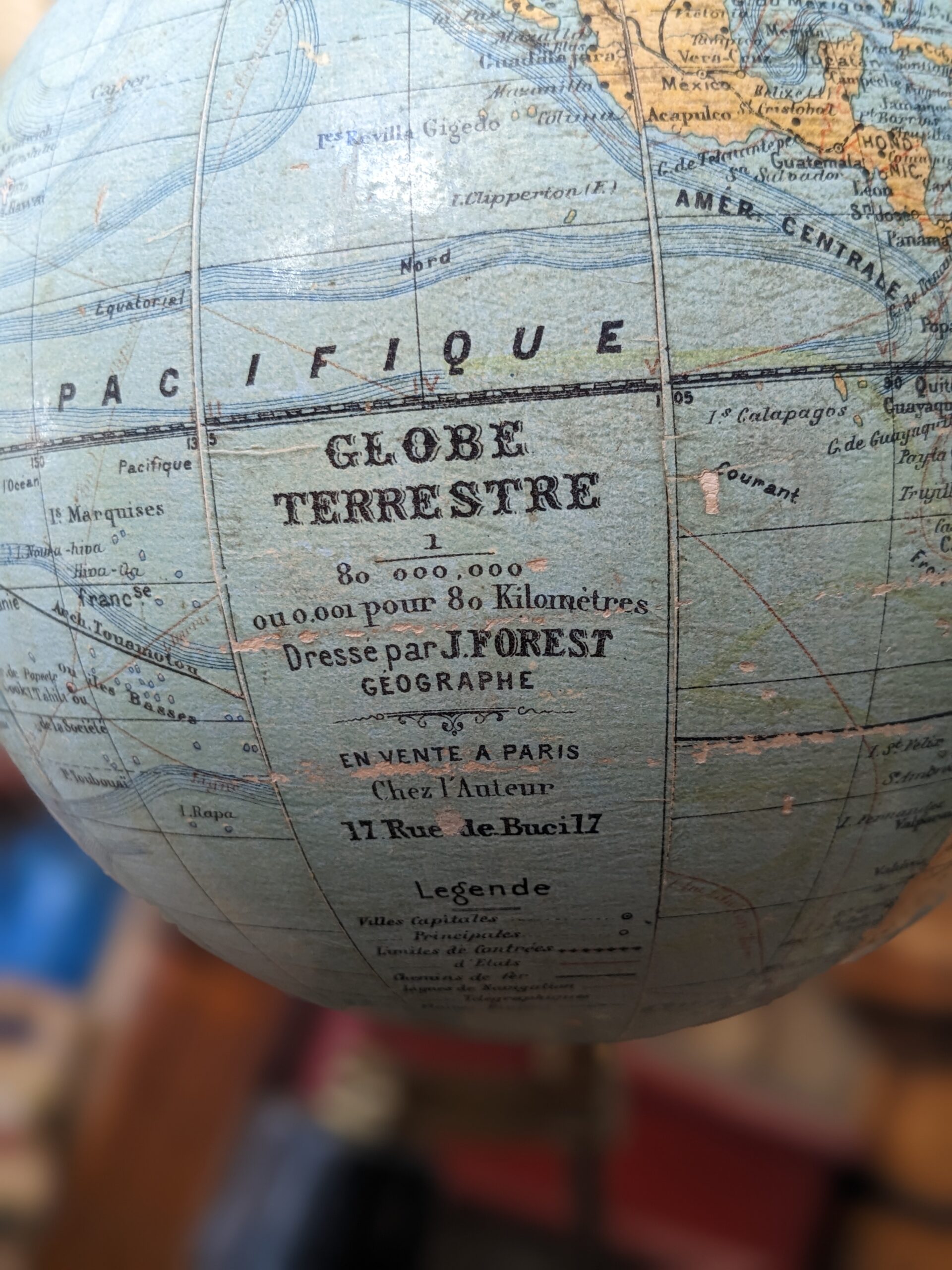 Petit Globe terrestre par J.Forest début XXème – Image 3