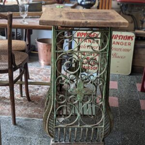 Sellette fer forgé plateau bois début XXème