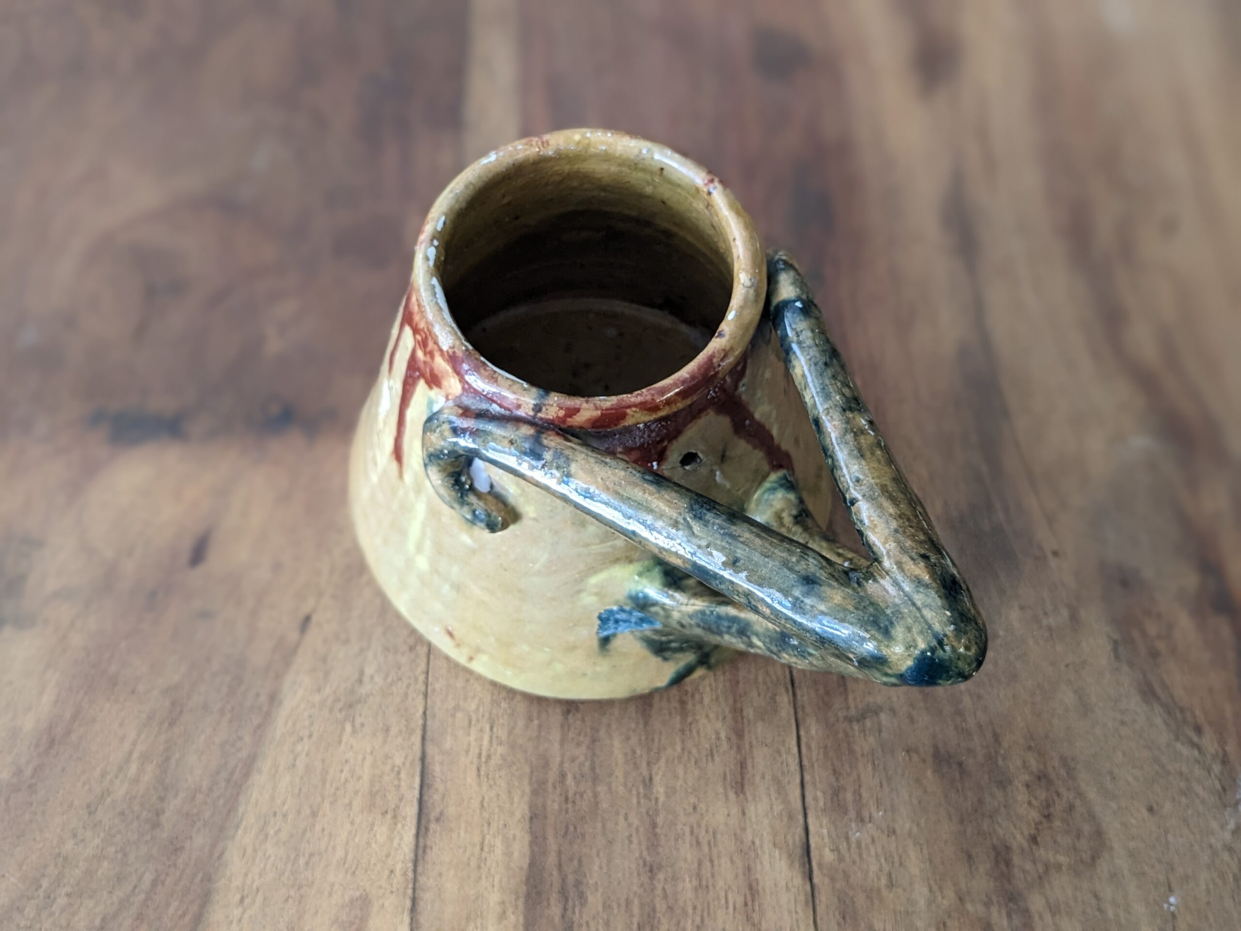 Ancienne chope en terre vernissée signée "Legué" à Coudreceau – Image 4