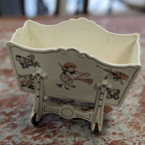 Jardinière formant berceau Sarreguemines "les enfants Richard" XIXème